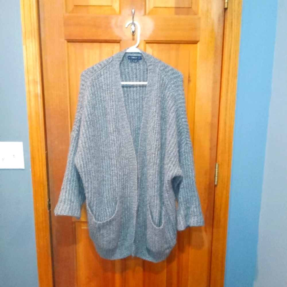 Zara knit grey cardigan sweater with wool size S